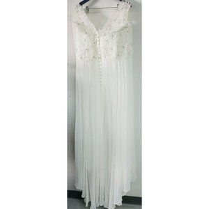 Abaowedding Sleeveless V-Neck Bridal Wedding Gown